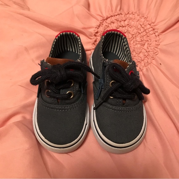 Poll Parrot Ahoy Toddler Aloha Nautical Theme Canvas Shoes Lace & Zip Navy sz 4M - Picture 8 of 16